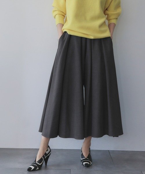 ELFRANK パンツ タック ガウチョパンツ スカーチョ キュロットパンツ