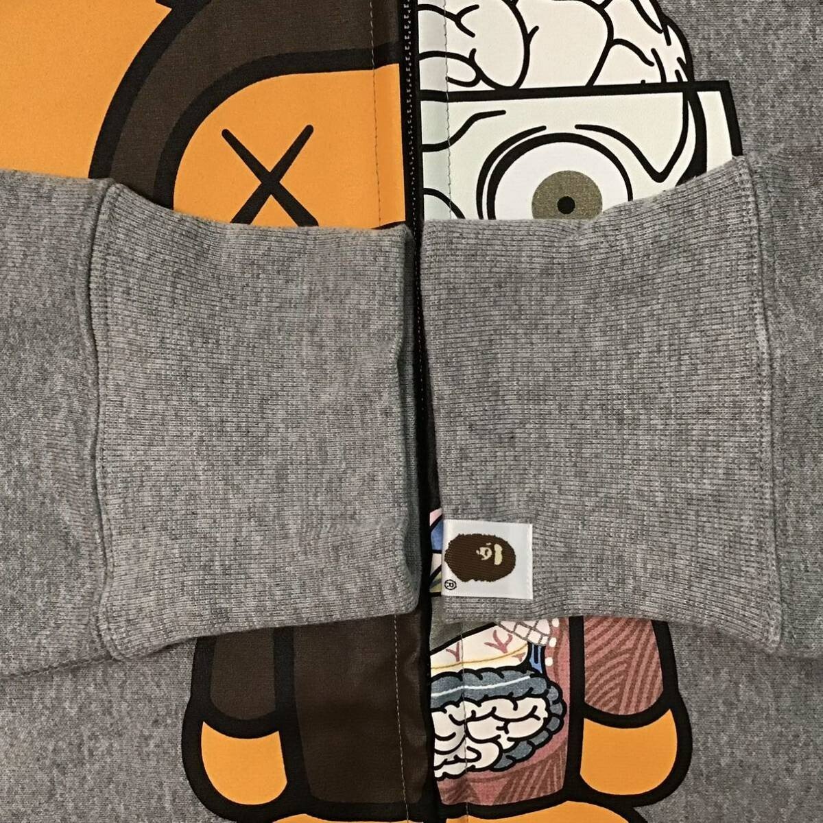 BAPE × original fake × KAWS milo full zip hoodie NIGO Gray A