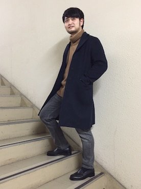 AURALEEのチェスターコートを使った人気ファッションコーディネート