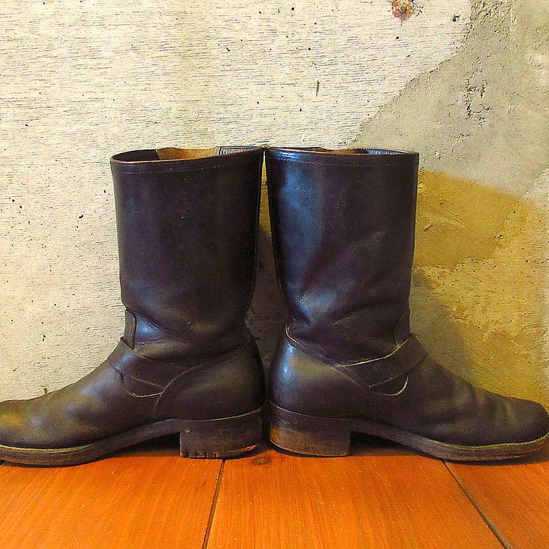 ビンテージ40's50's○エンジニアブーツ黒size 7 1/2○240227k2-m-bt