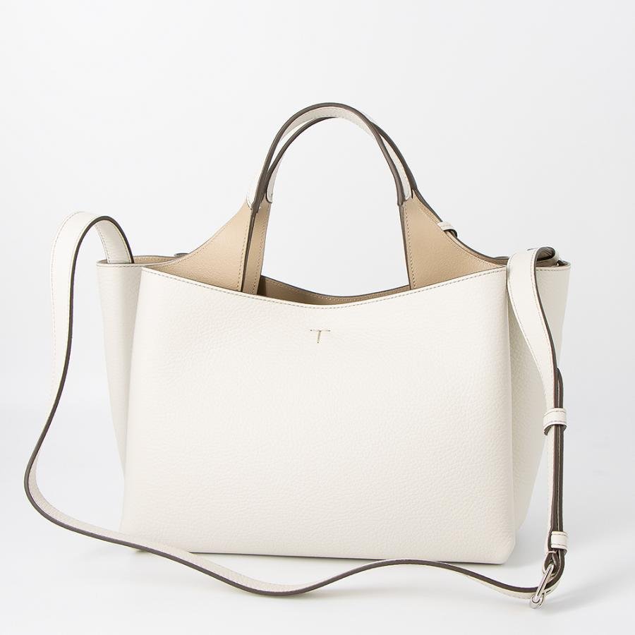 TOD'S（トッズ） トートバッグ(2WAY仕様) ミニ Tタイムレス ホワイト T