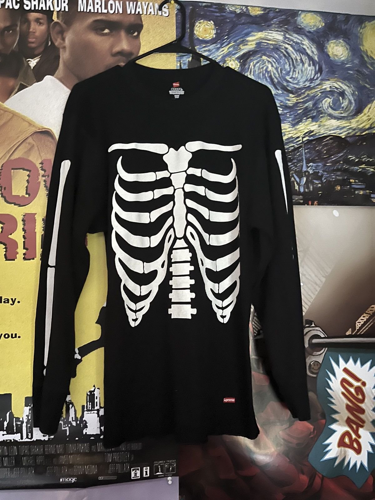 Hanes × Supreme supreme x hanes bones thermal crew - black - xxl