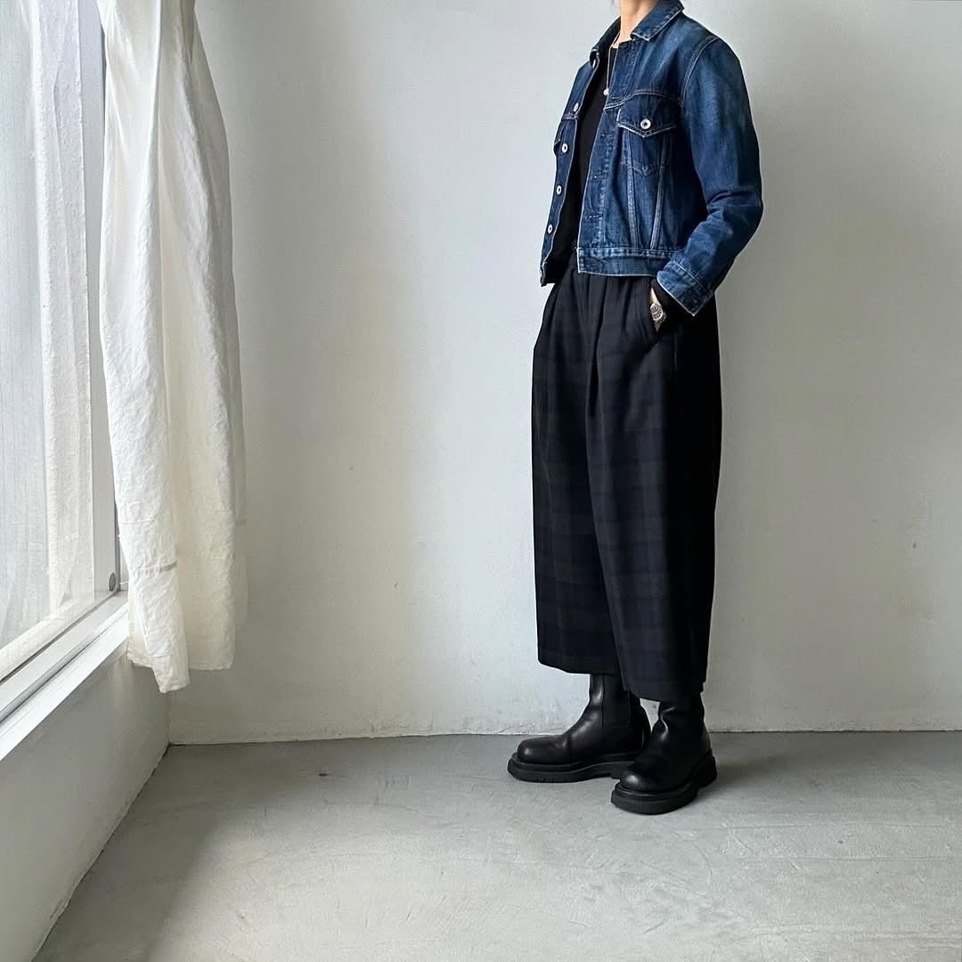 atelier naruse ウールフラノガウチョパンツ – blanc