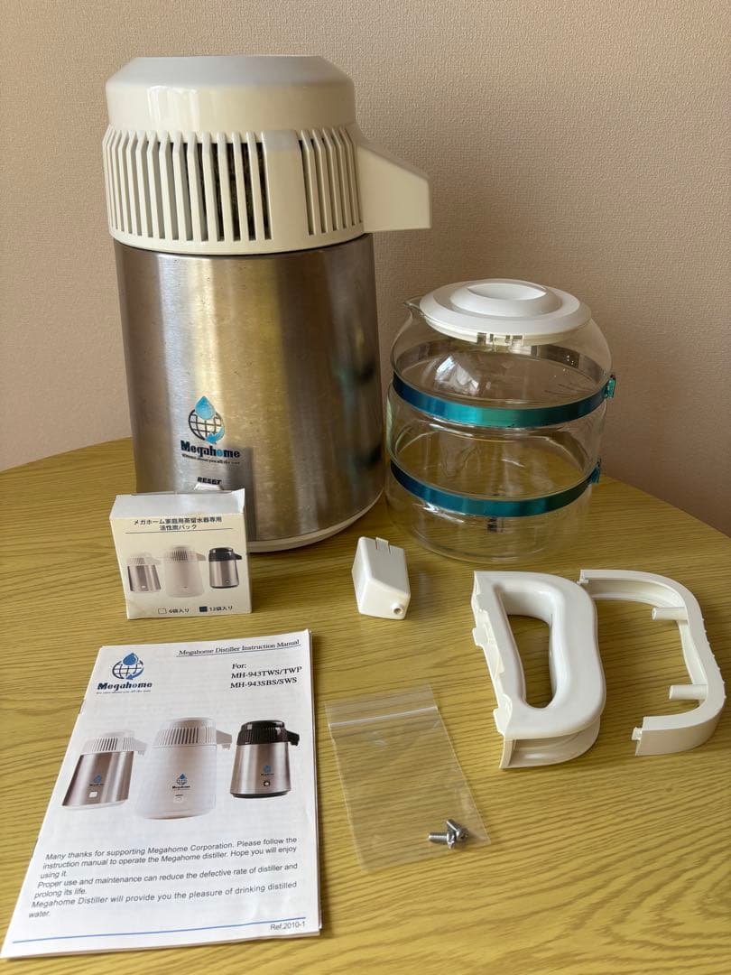 メガホーム社　蒸留水器　飲料水　4L ガラス器 楽天市場】蒸留水器 台湾メガホーム社製ステンレスボディ(白)新ガラス