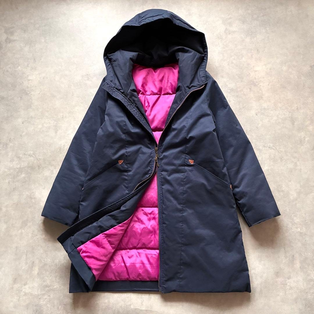 人気 パラスパレス 軽い ふかふか ダウンコート ロング ネイビー ピンク dv142ze_1.jpg