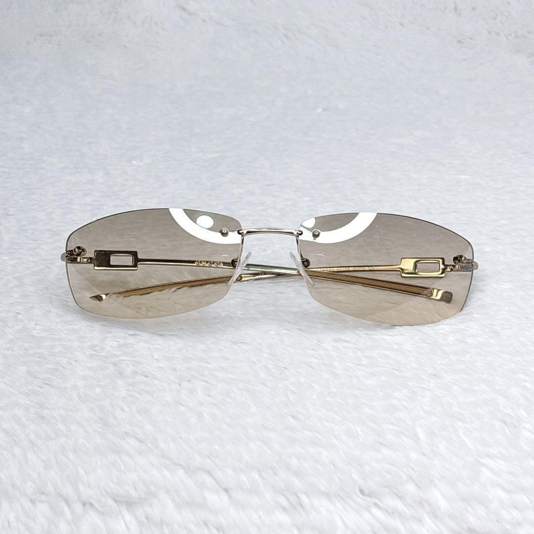 GUCCI linestone rimless サングラス y2k 00s ファッション レディース