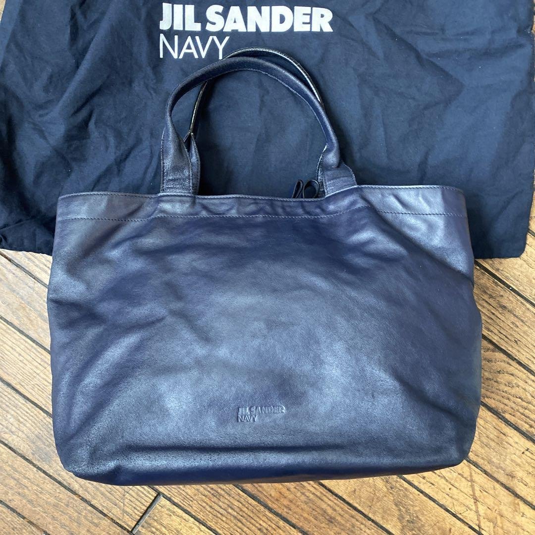 JIL SANDER NAVY（ジル サンダー ネイビー）レザー トートバッグ
