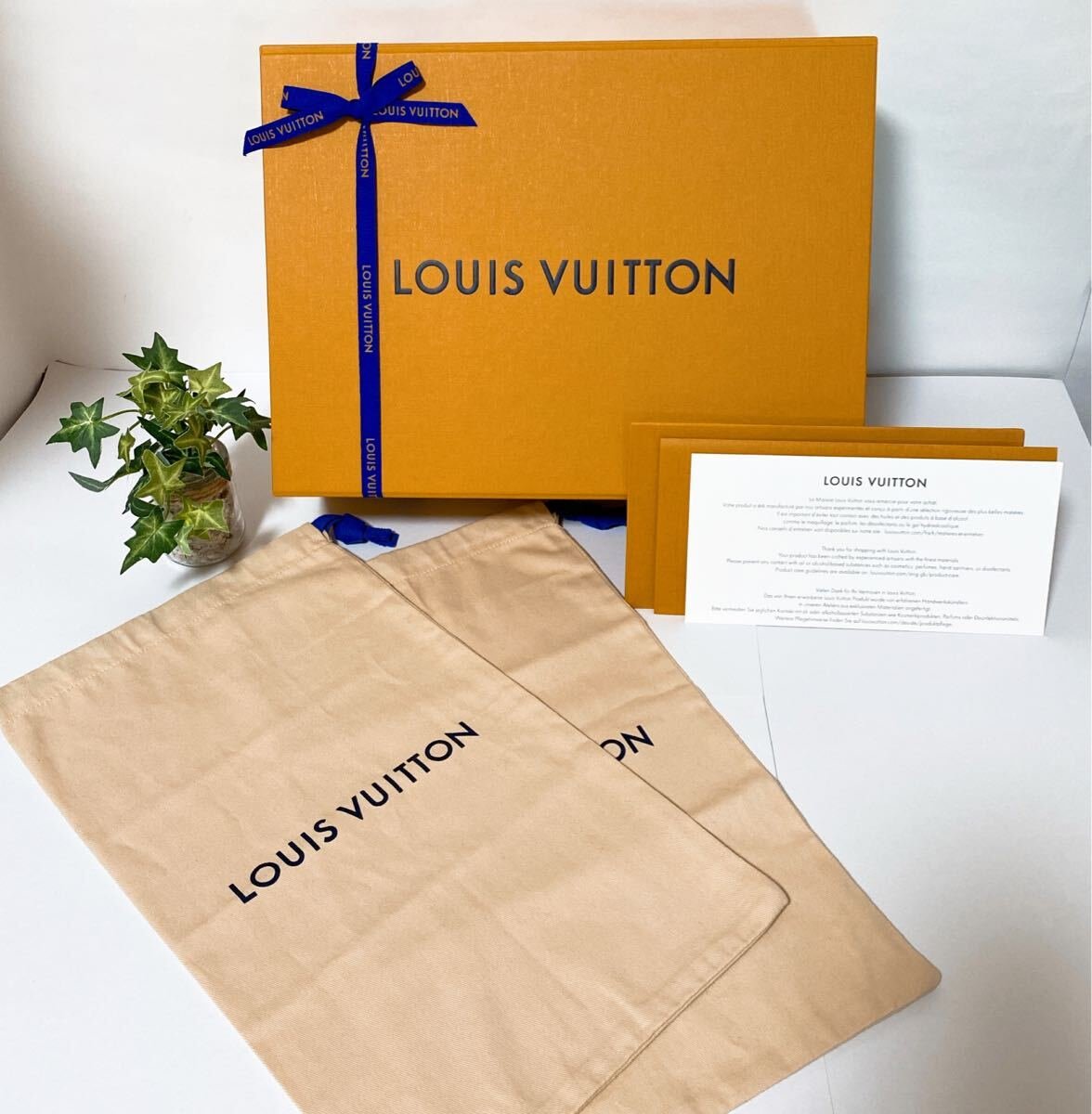 ルイヴィトン「LOUIS VUITTON」シューズ用空箱・保存袋・しおりの