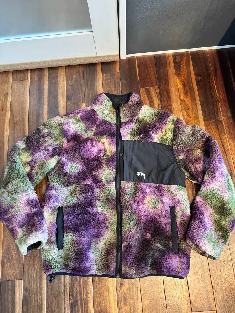 stussy フリース ボアジャケット タイダイ 希少XL ステューシー