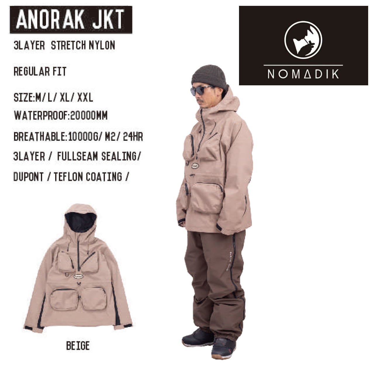 23-24 NOMADIK ANORAK JKT スノーボード ウェア ノマディック