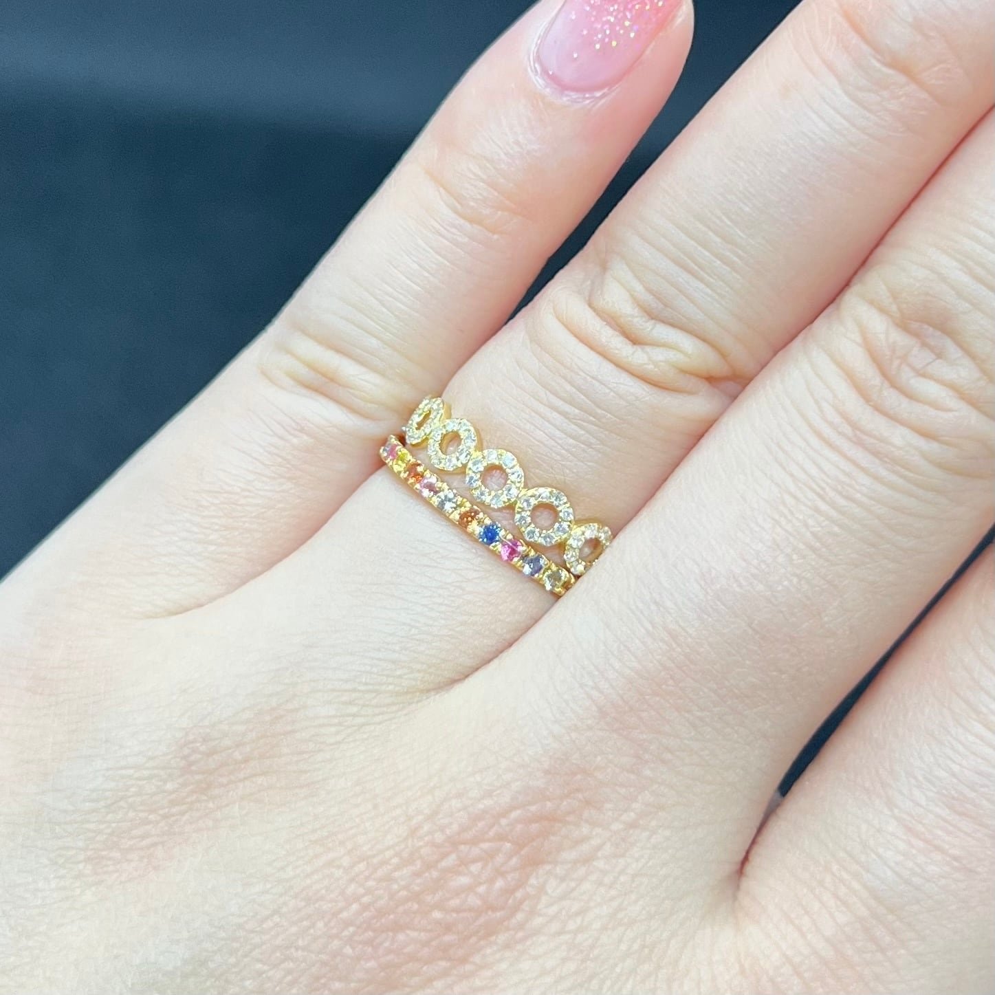 k18マルチカラーサファイアハーフエタニティリング | M select jewelry