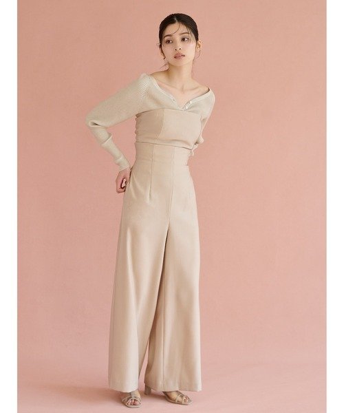 SNIDEL（スナイデル）の「ウエストレースアップベアオールインワン