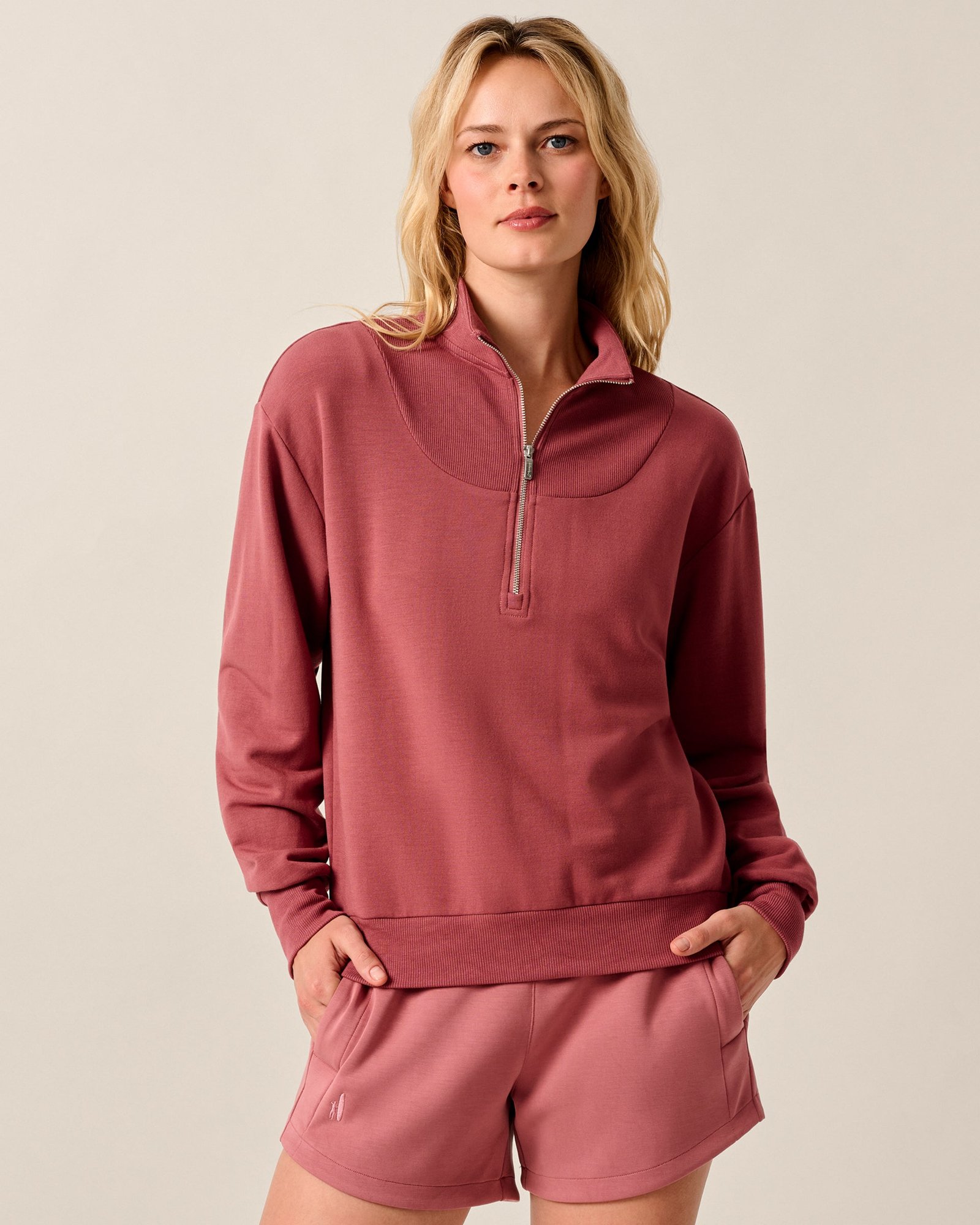 Naomi Rib Knit 1/4 Zip Pullover · Johnnie-O
