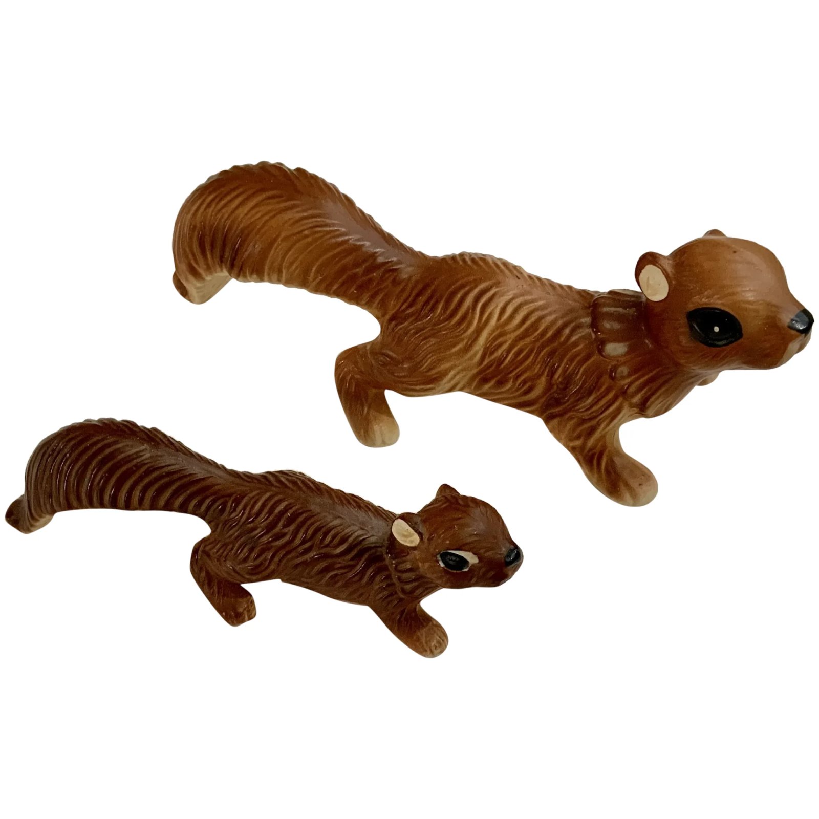Vintage Two Wall Mount Climbing Squirrel Ceramic Figurines Japan