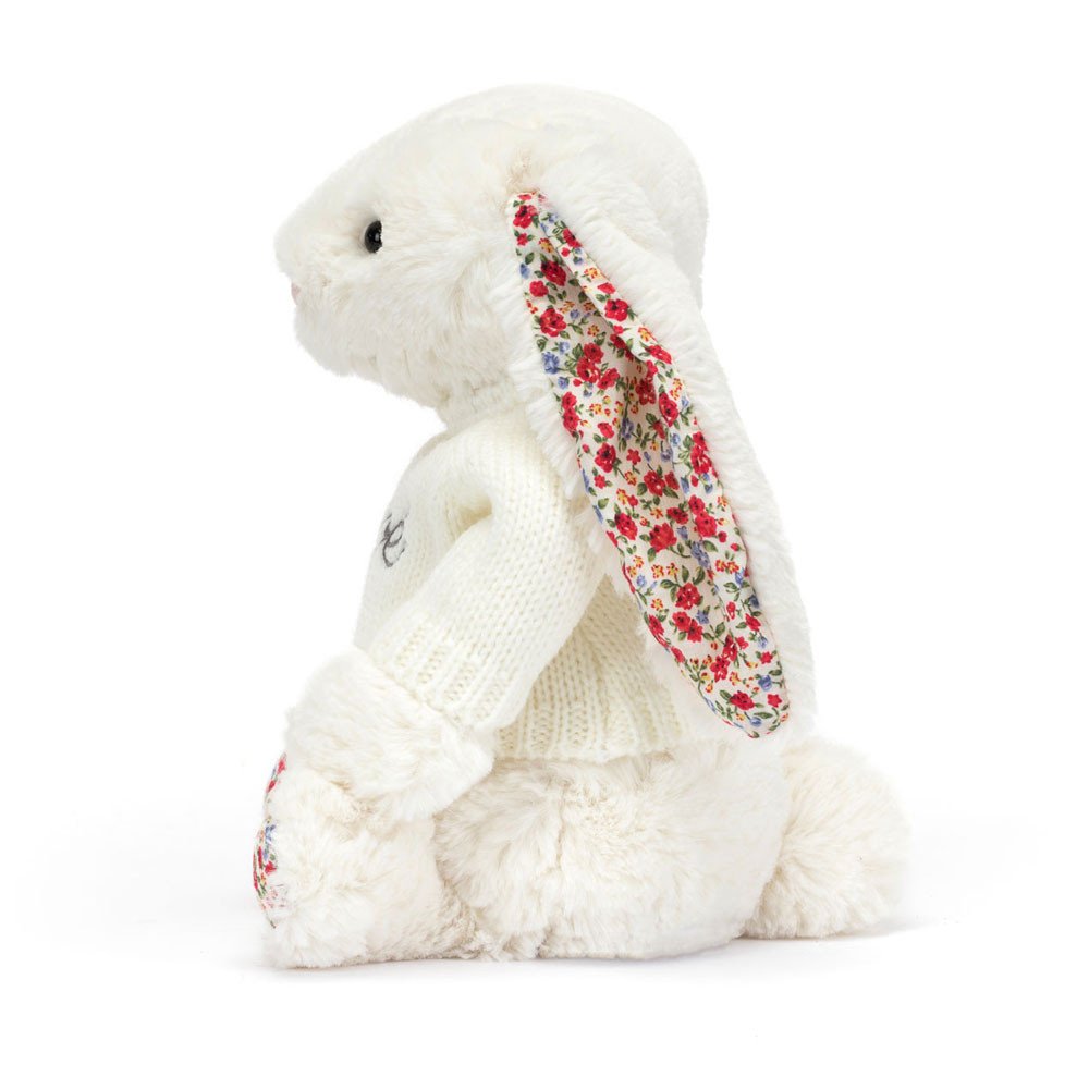 Blossom Cream Bunny with Personalized Cream Jumper - Official Jellycat